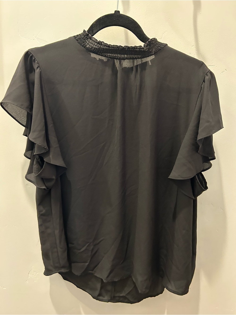 Apt. 9 Black high neck short sleeve top.